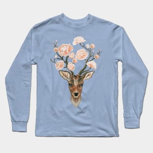 Deer and peonies Long Sleeve T-Shirt